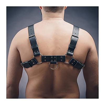 BODIY Men's Leather Suspenders Shoulder Strap Adjustable Body Belt