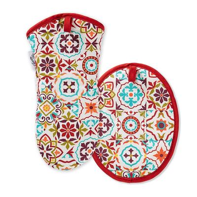 Lavish Home Set of 2 Cotton Pot Holders Flame Heat Protection Big