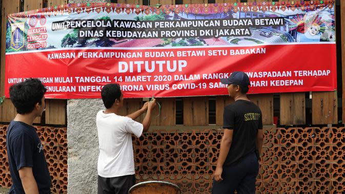 FOTO Cegah  Penyebaran COVID  19  Setu Babakan Ditutup 14 Hari