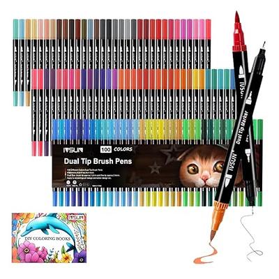 ZSCM Duo Tip Brush Coloring Pens,60 Colors Art Markers,Fine & Brush Tip Pen  for Kids Adults Coloring Book Bullet Journals Planner Writing Drawing Note  Taking, Include Brush Lettering Calligraphy