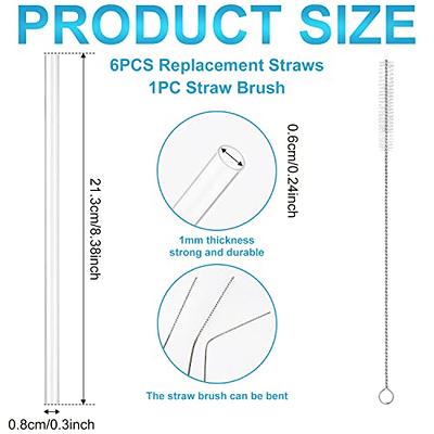 Glass Straws,12-Pack Reusable Glass Drinking Straws, Size 8.5'