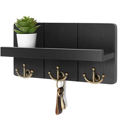 Rebee Vision Decorative Key and Mail Holder for Wall: Farmhouse Mail  Organizer with Floating Shelf and 3 Anchor Key Hooks - Rustic Key Hanger  for Farmhouse Entryway Decor (Modern Black) - Yahoo Shopping