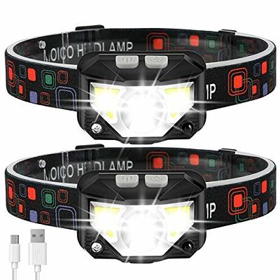 Headlamp Rechargeable 2 Pack, Bright LED Head Lamp Outdoor 1100 Lumen  Headlight with White Red Light, Motion Sensor Waterproof 8 Modes Headlamps  Flashlights for Outdoor Camping Running Cycling Fishing 