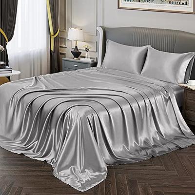 Polyster Satin Solid Fitted Sheet Fitted Sheet Flat Sheet - Temu