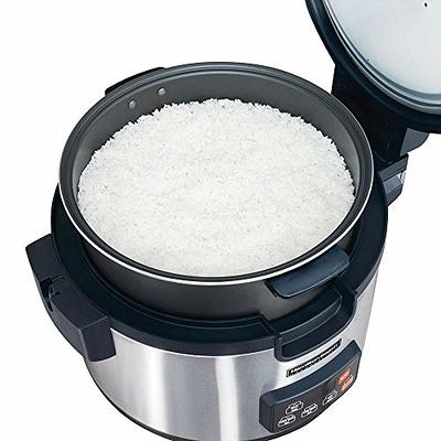Hamilton Beach Rice Cooker and Food Steamer, 30 Cups Cooked (15 Uncooked),  Steam Basket, Black, 37555