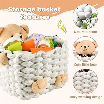 Cotton Linen Storage Baskets Foldable Wall-Hanging Bag Small Wicker Baskets  Home Organizer