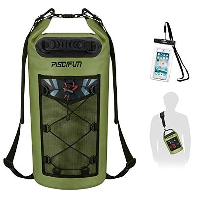Piscifun Dry Bag, Waterproof Floating Backpack with Waterproof Phone Case  for Kayking, Boating, Kayaking, Surfing, Rafting and Fishing, Army Green 5L  - Yahoo Shopping