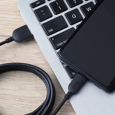 onn. 10ft USB to USB-C Cable, Black, Compatible with USB-C Devices