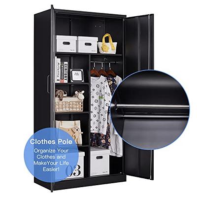  Yizosh Metal Armoire Wardrobe Closet Cabinet for