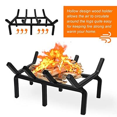 INNFINEST Fireplace Log Grate 23 inch 6 Bar Fire Grates Heavy Duty 3/4”  Wide Solid Steel Indoor Chimney Hearth Outdoor Fire Place Kindling Tool Pit