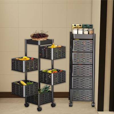 3/4/5 Layer Kitchen Storage Rotatable Rack Corner Organizer Bathroom  Trolley Multi-Layer Fruit Vegetable Basket Household Shelf