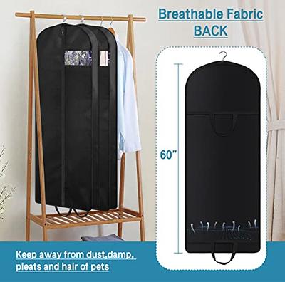 [Newest] Garment Bags for Hanging Cloths, 6.5 Gussetes 40 Moth Proof  Cover Suits Bag with Zipper for Closet Storage Travel, Clear Storage Bags