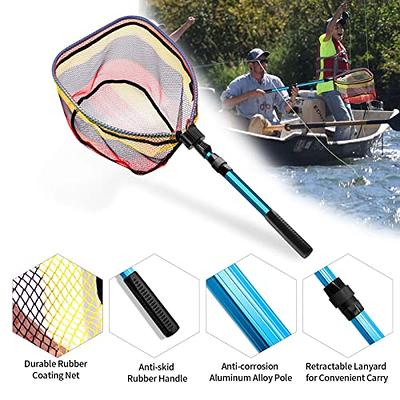 Black Paw Floating Fishing Net Foldable Telescopic Fish Landing Net Rubber  Coate