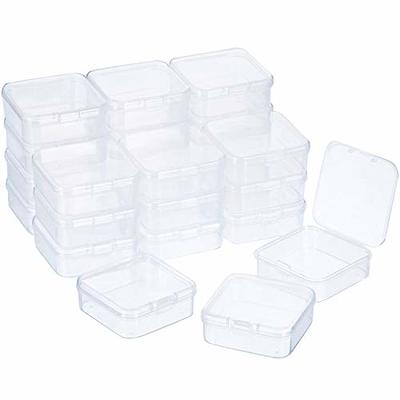 24 Packs Small Clear Plastic Beads Storage Containers Box With Hinged Lid  For Storage Of Small Items, Crafts, Jewelry, Hardware
