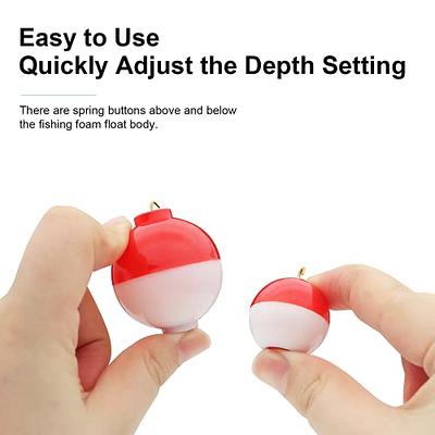 Full Size 10 Pcs Red and White Push-Button Fishing Floats Bobber ABS  Fishing Float Tackle