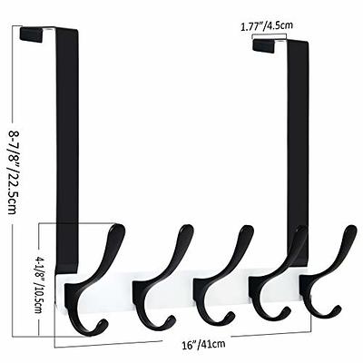 Skoloo Over The Door Hook - for Doors up to 1-3/4'' Thickness, Metal Door  Hanger with 5 Triple Hooks, Over The Door Hanger for Coats