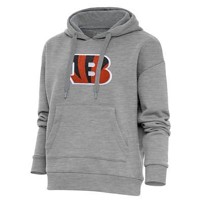 Men's Antigua Charcoal Cincinnati Bengals Victory Chenille Pullover Hoodie