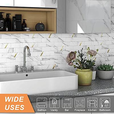 BeNice Stick on Tile Backsplash Bathroom Tile,Hexagon Peel and Stick  Backsplash for Kitchen Wall Panel Adhesive Backsplash(5sheets)White