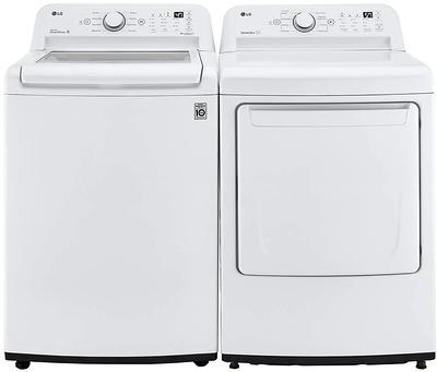 Black Steel Smart Side by Side Front Load Laundry Pair with WM6700HBA 27 Washer and DLGX6701B 27 GAS