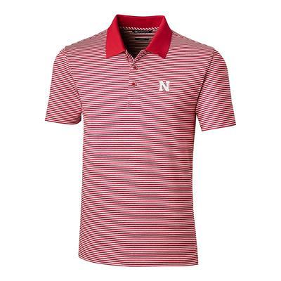 Men's Cutter & Buck Cardinal Louisville Cardinals Forge Tonal Stripe  Stretch Polo