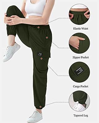 G Gradual Women's Joggers Pants with Zipper Pockets Tapered Running  Sweatpants for Women Lounge, Jogging (Green, Large)