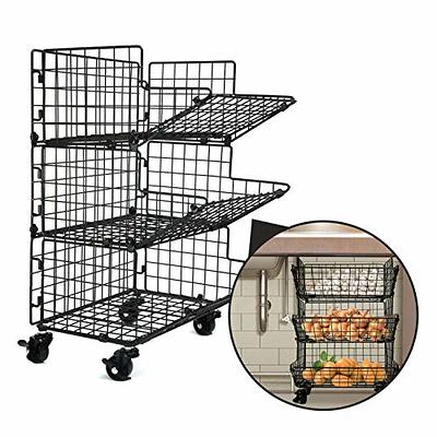 Industrial 4-Tier Vegetable and Fruit Storage Rack Stand,Potato