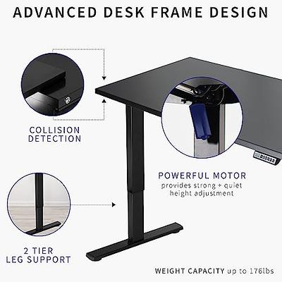 VIVO Electric 55x 24 Sit Stand Desk, Rustic Vintage Brown Top