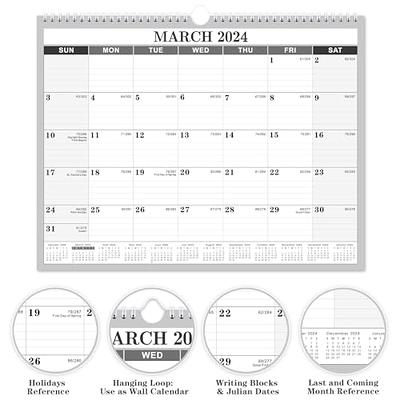 2024 Wall Calendar – JAN.2024 - DEC.2024, 3 Month Calendar Vertical  Display, 11 x 26, Large Monthly Calendar, Lay- Flat - Classic Black