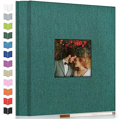 1DOT2 Luxury Fabric Photo Album 4x6 with Writing Space Acid Free Pockets Holds 300 Photos with Memo, 3 per Pages Photobook Album for Wedding