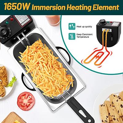 1.5 Qt. Electric Immersion Deep Fryer with Lid