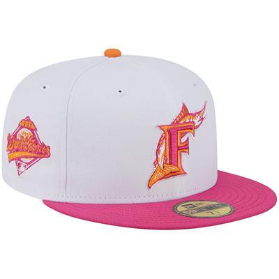 New Era Men's New Era White/Coral Detroit Tigers 1968 World Series  Strawberry Lolli 59FIFTY Fitted Hat