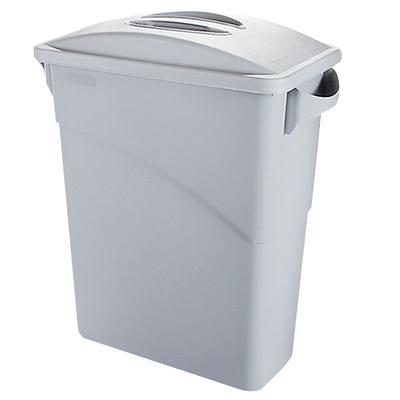 Lavex 50 Gallon Red Wheeled Rectangular Trash Can with Lid