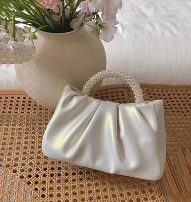 BESTYROCLY White Clutch Purses for Women Pearl Handbag Evening Bag for  Bride Wedding Party : Amazon.in: Fashion