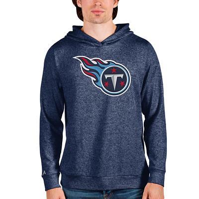 Men's Antigua Navy/Heather Gray Florida Panthers Victory Colorblock Pullover Hoodie