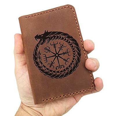Custom Dragon Leather Wallet Card Holder for Husband 