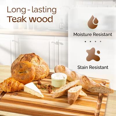 18 in. Real Teak Wood Cutting Board with Juice Groove (Pack of 5