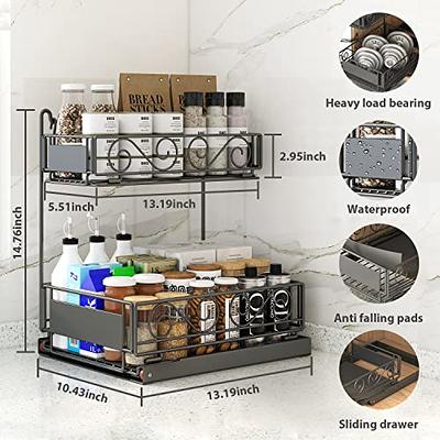  REALINN Under Sink Organizer, Pull Out Cabinet Organizer 2 Tier  Slide Out Sink Shelf Cabinet Storage Shelves, Under Sink Storage for Kitchen  Bathroom Cabinet: Home & Kitchen