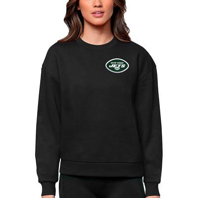 Men's Antigua Heather Gray New York Jets Victory Pullover Hoodie