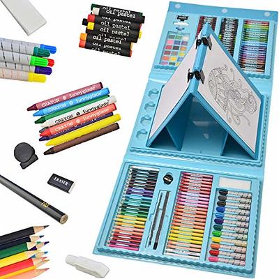 Sunnyglade 145 Piece Deluxe Art Set, Wooden Art Box & Drawing Kit with  Crayons, Oil Pastels, Colored Pencils, Watercolor Cakes, Sketch Pencils,  Paint Brush, Sharpener, Eraser, Color Chart (Green) - Yahoo Shopping