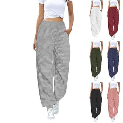 Womens High Waisted Sweatpants with Pockets 2023 Fall Y2k Jogger Pants  Baggy Lounge Trousers Cinch Bottom Sweatpants
