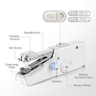 Mini Portable Handheld Sewing Machine Quick Stitch Tool for Fabric Clothing (Random Color), Multicolor