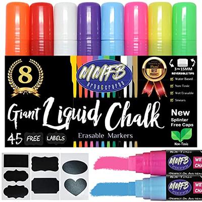 MMFB Arts & Crafts Chalk Markers - Liquid Chalk Paint Pens for Businesses,  Restaurants, School, Blackboard, Window, Erasable, Non-Toxic, Water-Based,  Reversible Tips Markers (8 pack Bright 15mm) - Yahoo Shopping