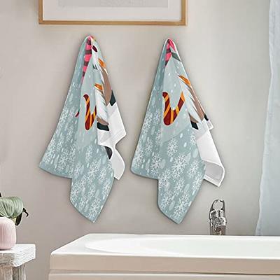 Kitchen Towels, Trees Sonwman Snowflakes Winter Kitchen Towels