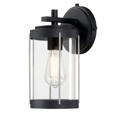 Ferris Outdoor Wall Sconce Light Fixture Black/Clear - Nathan James