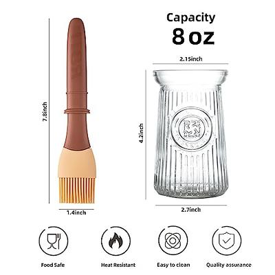 Silicone Oil Bottle with Brush Baking Grill Oil Brush Dispenser Glass  Container Kitchen Accessories Pastry Steak Oil Brush Tool