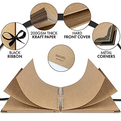 Bstorify Scrapbook Photo Albums 60 Pages (21 x 21 cm) Brown Thick Kraft  Paper Scrap Book Ideal for Your Scrapbooking Albums Art & Craft Projects