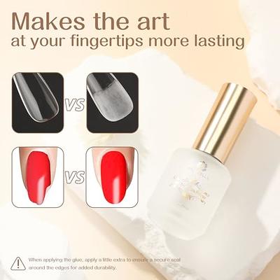 Nail Glue, 6 in 1 Gel Nail Glue, Super Strong Gel X Nail Glue UV Nail Glue  Gel for Nail Tips with Gel Top Coat