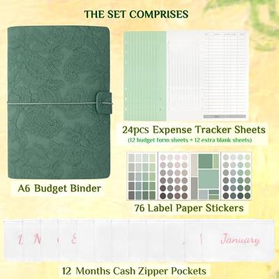 SOUL MAMA Budget Binder with Zipper Envelopes - Black Money Organizer for  Cash, A6 Binder Cash Envelopes for Budgeting, Money Saving Binder with Rose