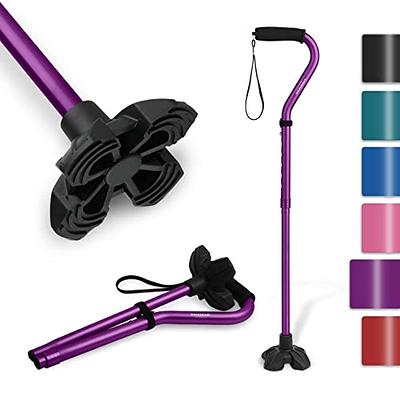 KINGGEAR Walking Cane for Women & Men, Lightweight & Sturdy Offset Walking  Stick with Autonomous Standing, Large Quad Base Cane for Seniors, Walking  Crutches for People with Leg Injuries - Yahoo Shopping