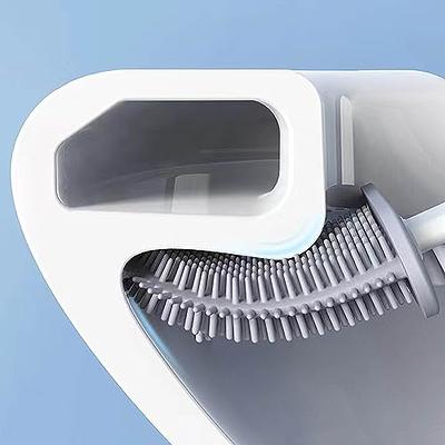 Toilet Bowl Brush Holder Set: Bathroom Deep Cleaning Toilet Cleaner  Scrubber Under Rim with Curved Bristle for Dead Corner Clean - Hidden  Modern Rv